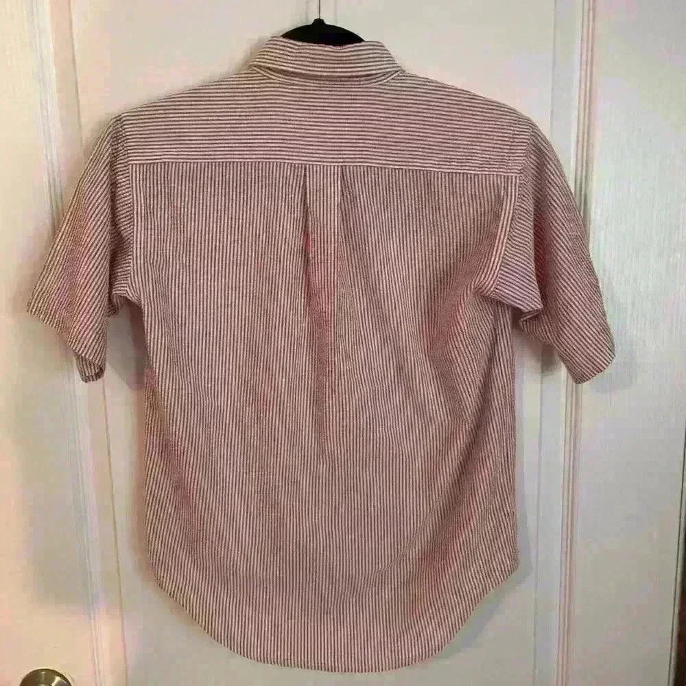 Red and White boys size medium Ralph Lauren seersucker shirt‎ - Picture 4 of 4